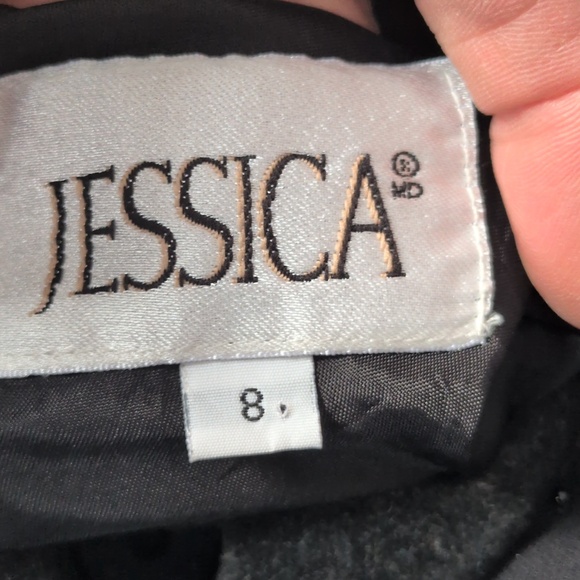 Vintage LBD Drape Cowl Back Beaded Cocktail Dress Black Sleeveless Midi - Picture 6 of 7